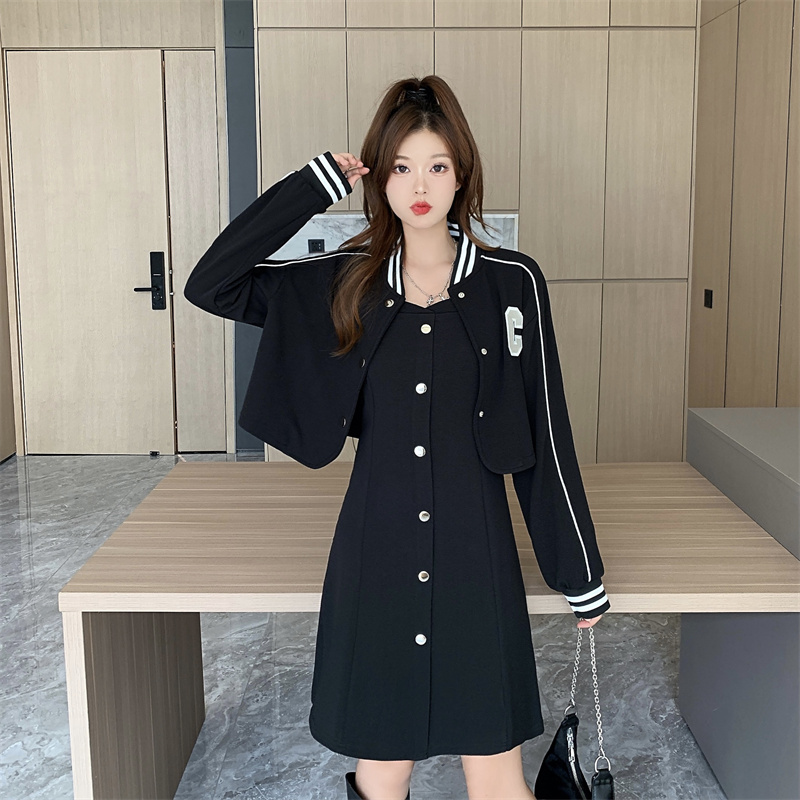 2025 Plus Size Spring Commute Two-Piece Dress Set Preppy Style for Curvy Women - Image 3