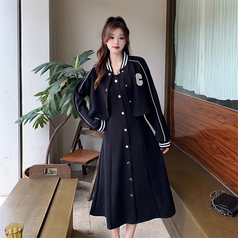 2025 Plus Size Spring Commute Two-Piece Dress Set Preppy Style for Curvy Women - Image 4