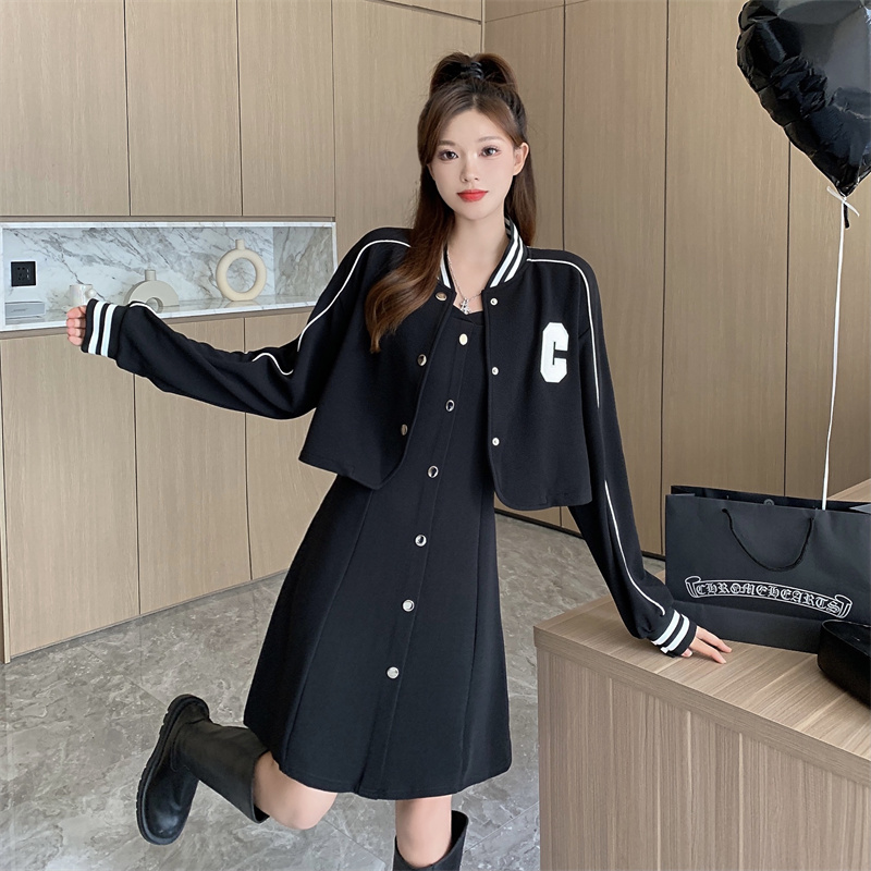 2025 Plus Size Spring Commute Two-Piece Dress Set Preppy Style for Curvy Women - Image 5