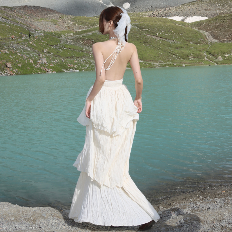 Thai Style Eco Cotton Deep V Neck Dress New Summer 2024 - Image 4